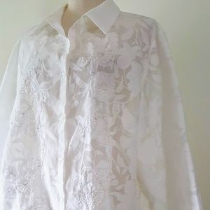 JH Collectibles Woman Lace Ivory Blouse 3X NWOT